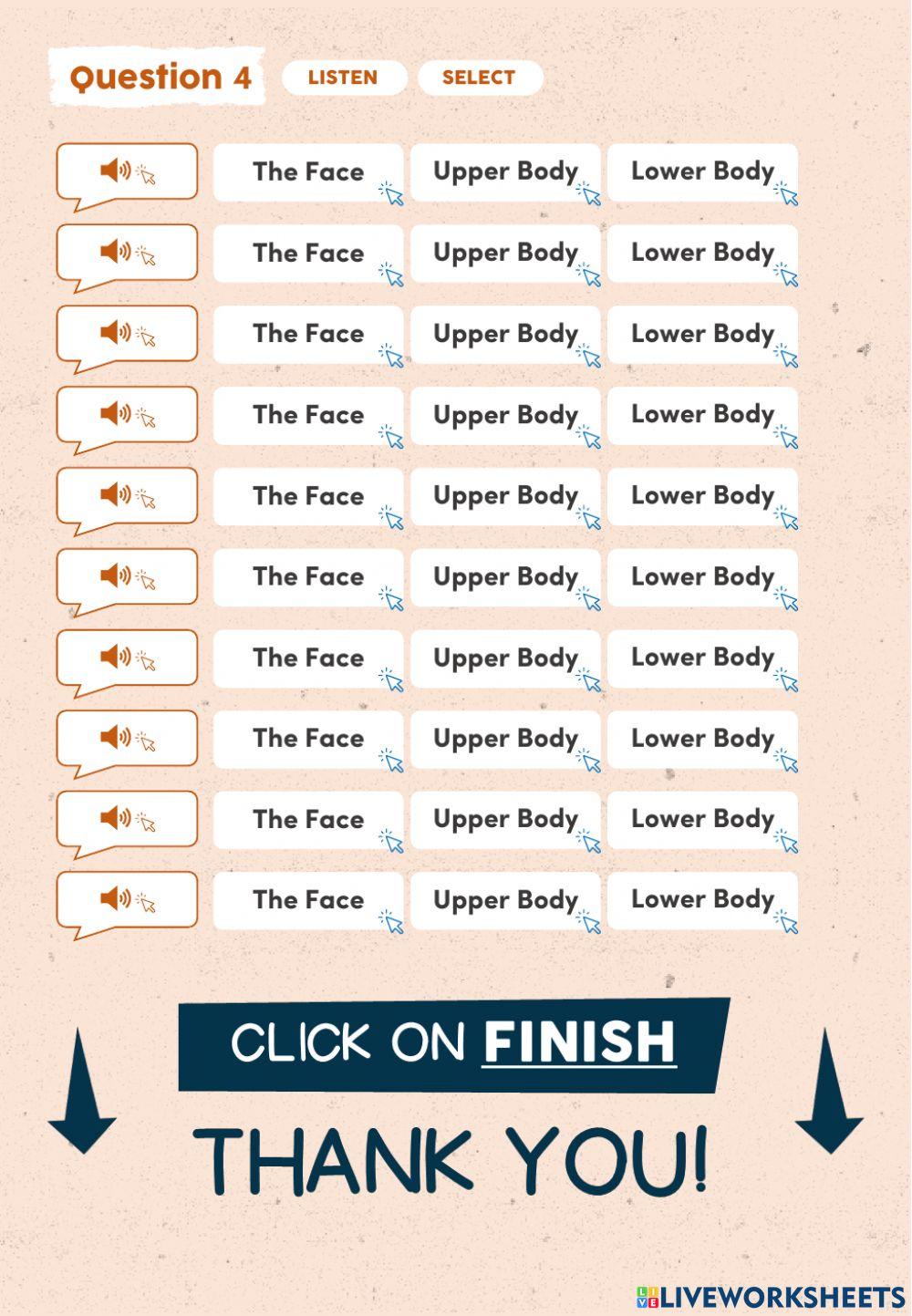 Parts of the Body - Vocabulary