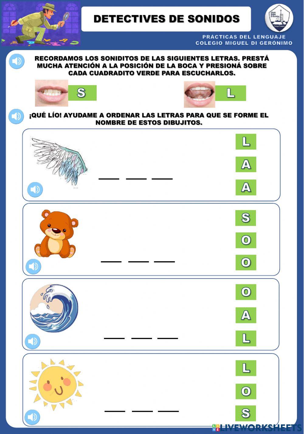 Detectives: ORDENO LETRAS