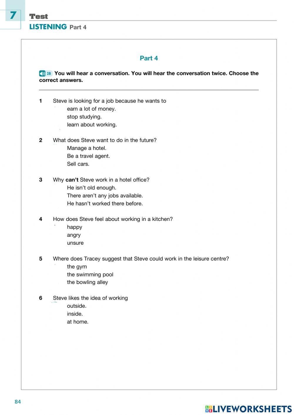 Language Cert B1 Test 7