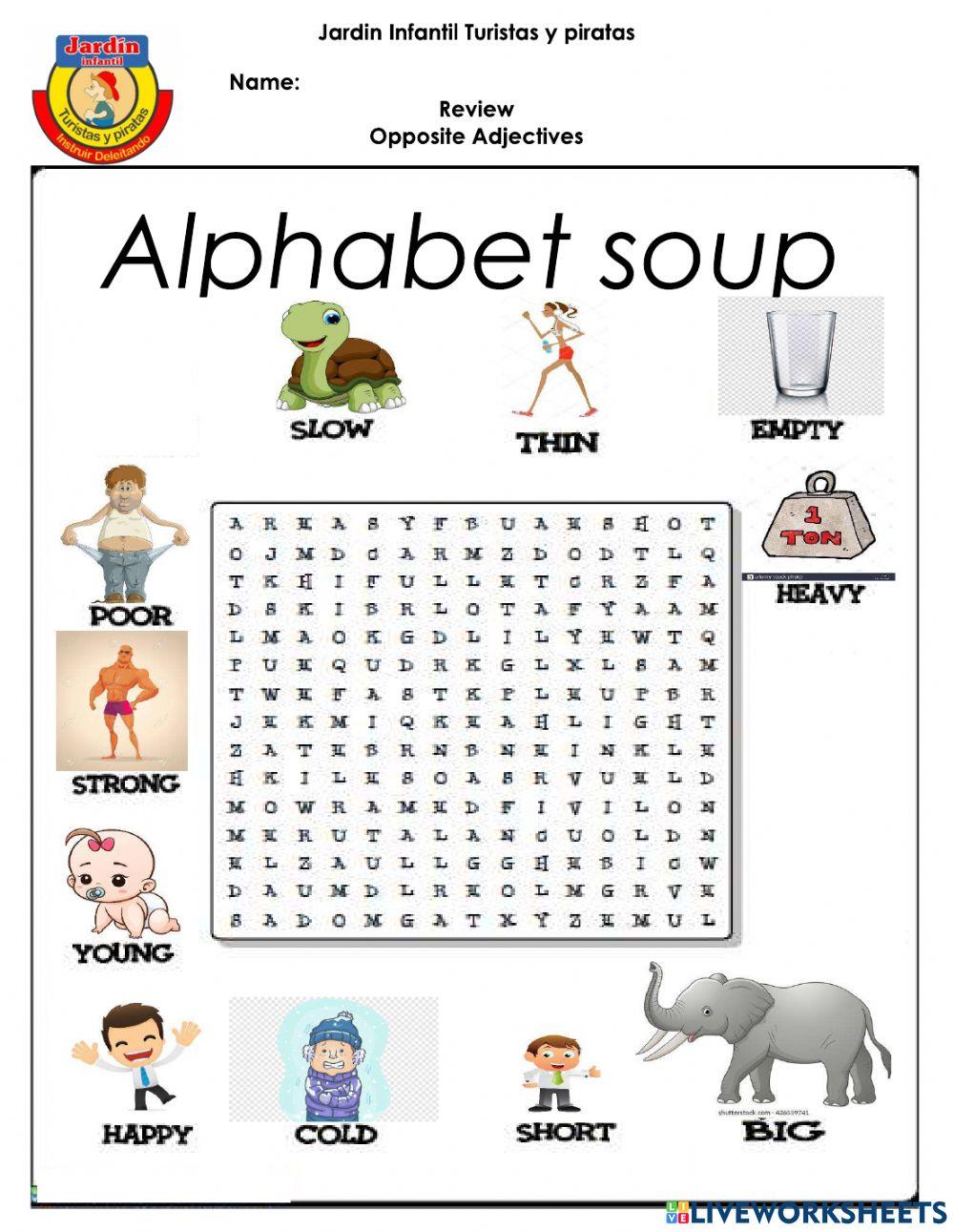 Alphabet Soup Opposite adjectives