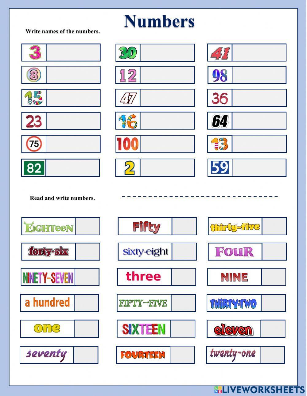 Numbers 1-100  Numbers 1 100, Writing numbers, The 100