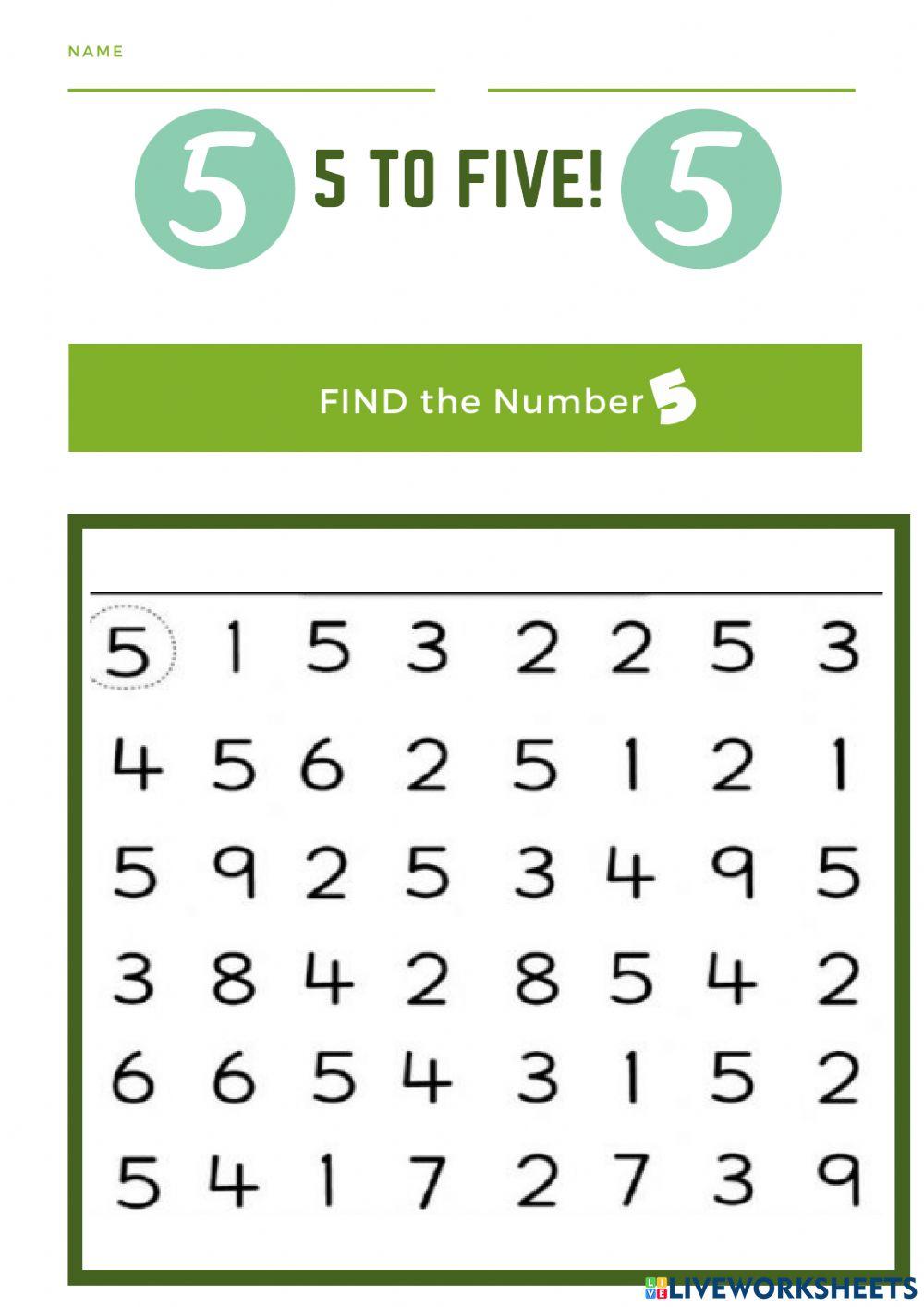 Finding the number 5
