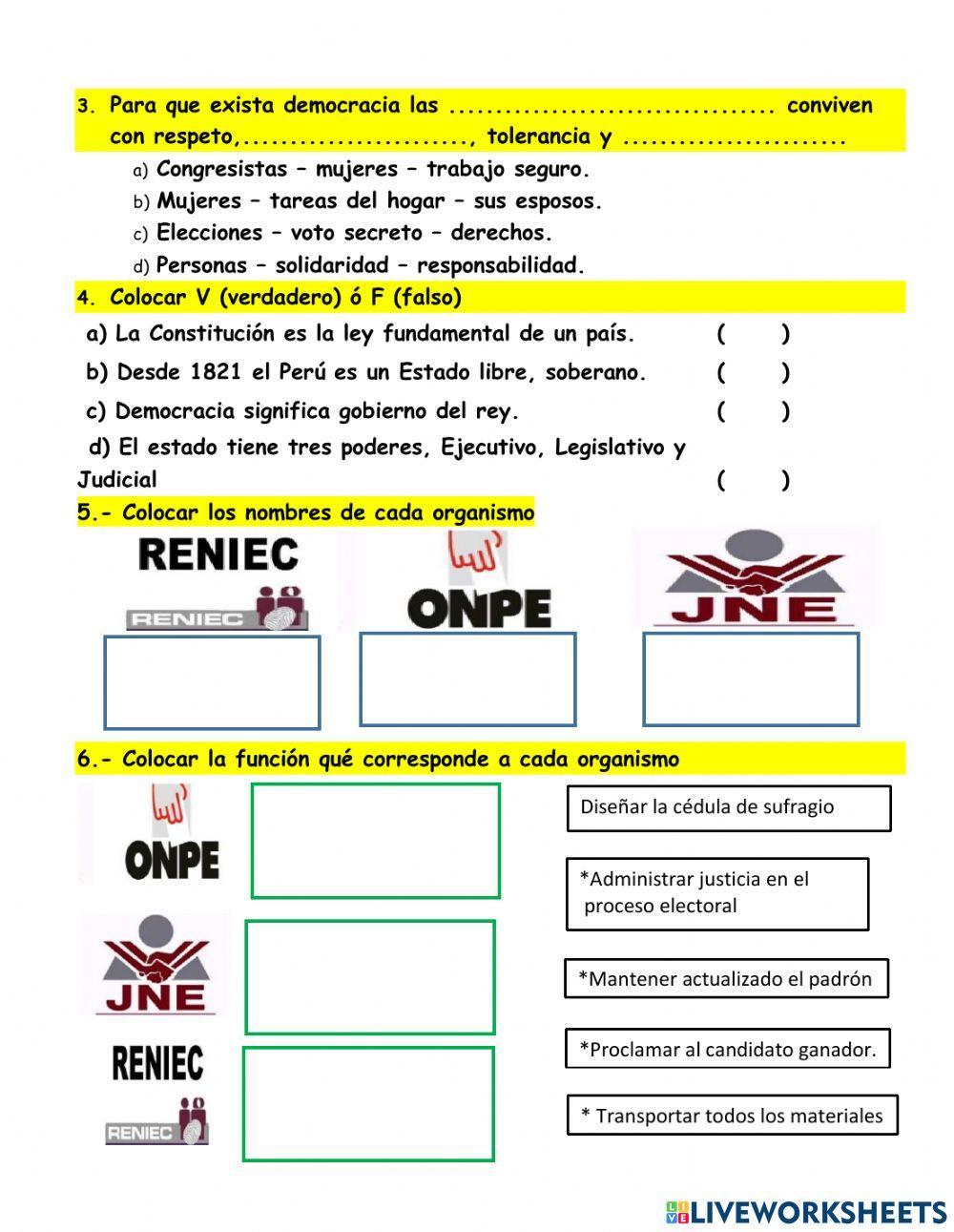 El estado peruano y organismos electorales
