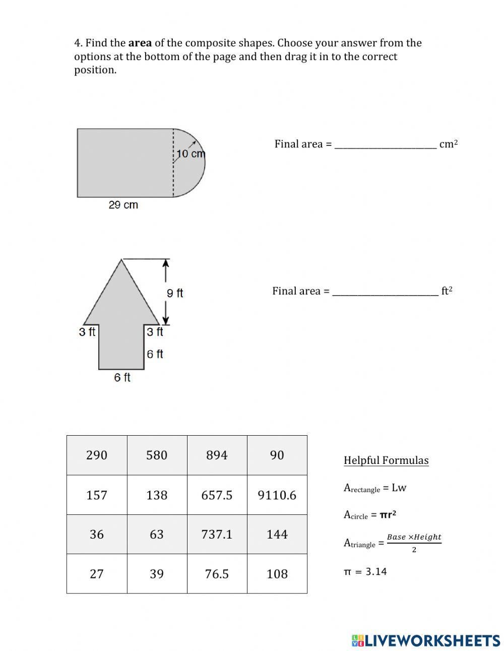 Measurement & Geometry Practice - Composite Shapes