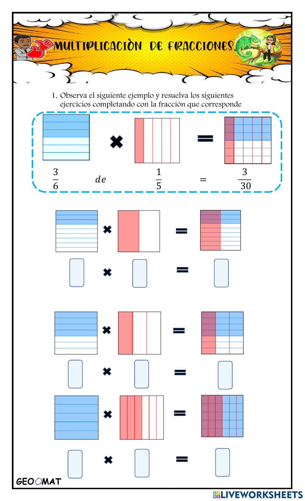 Multiplicaciòn de fracciones