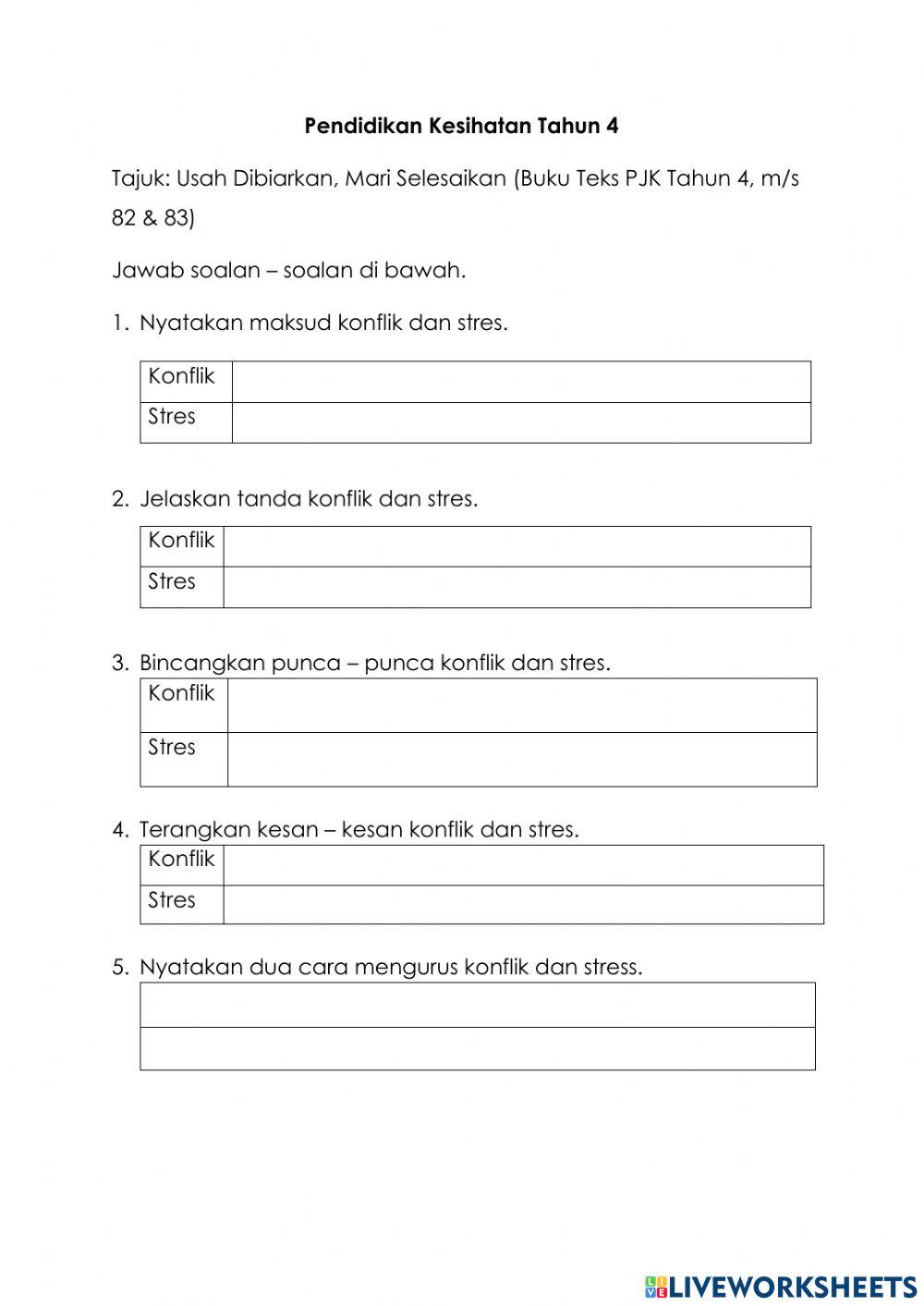 Usah Dibiarkan , Mari Selesaikan (Konflik dan Stres)