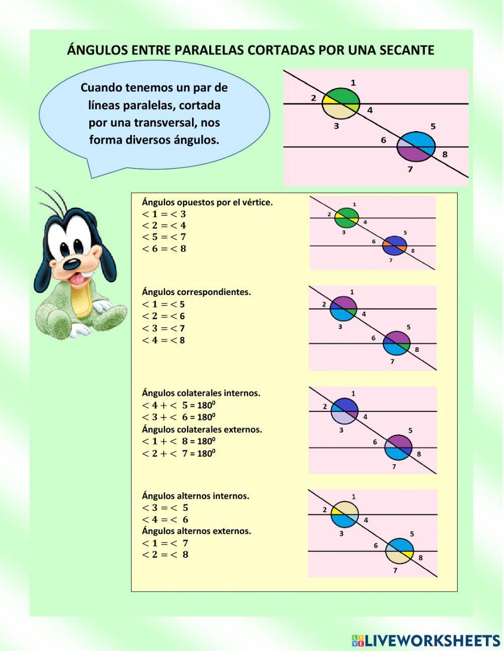 Angulos en un par de paralelas cortadas por una secante 1