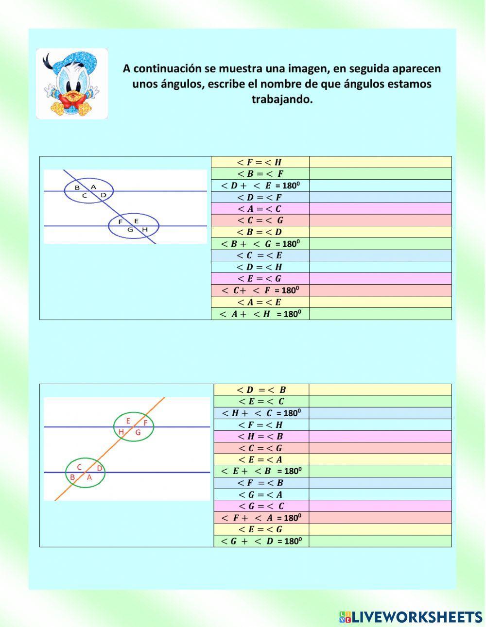 Angulos en un par de paralelas cortadas por una secante 1