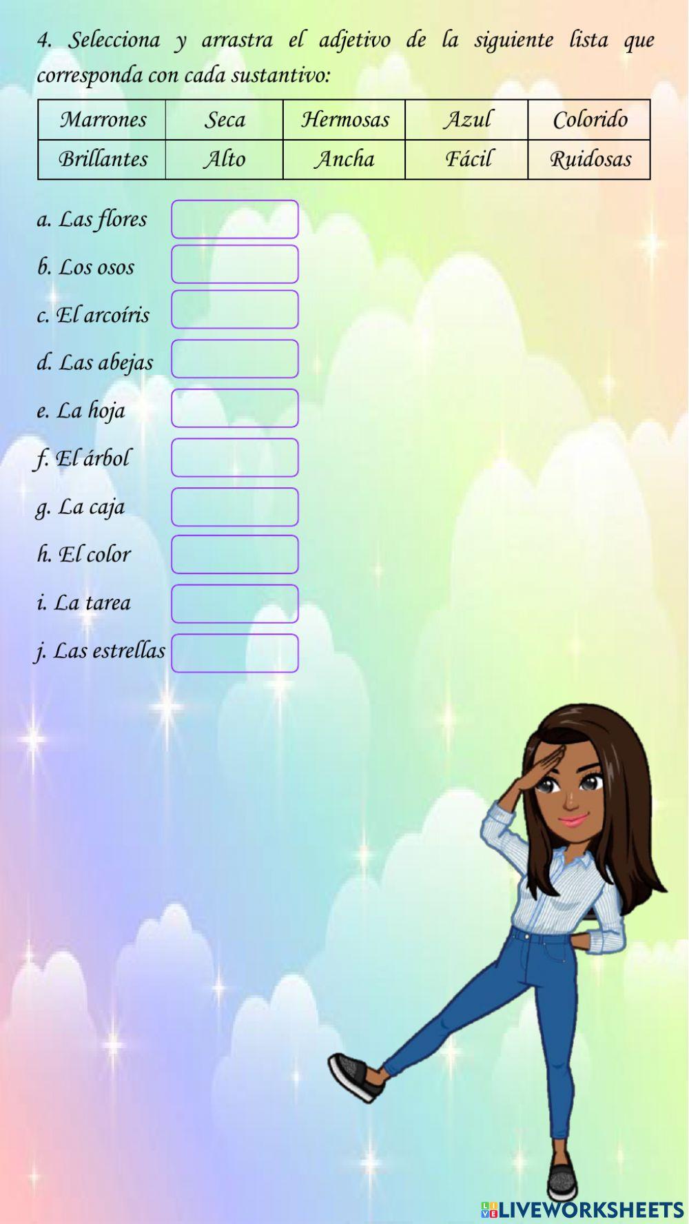 Adjetivos, Verbo y Oración