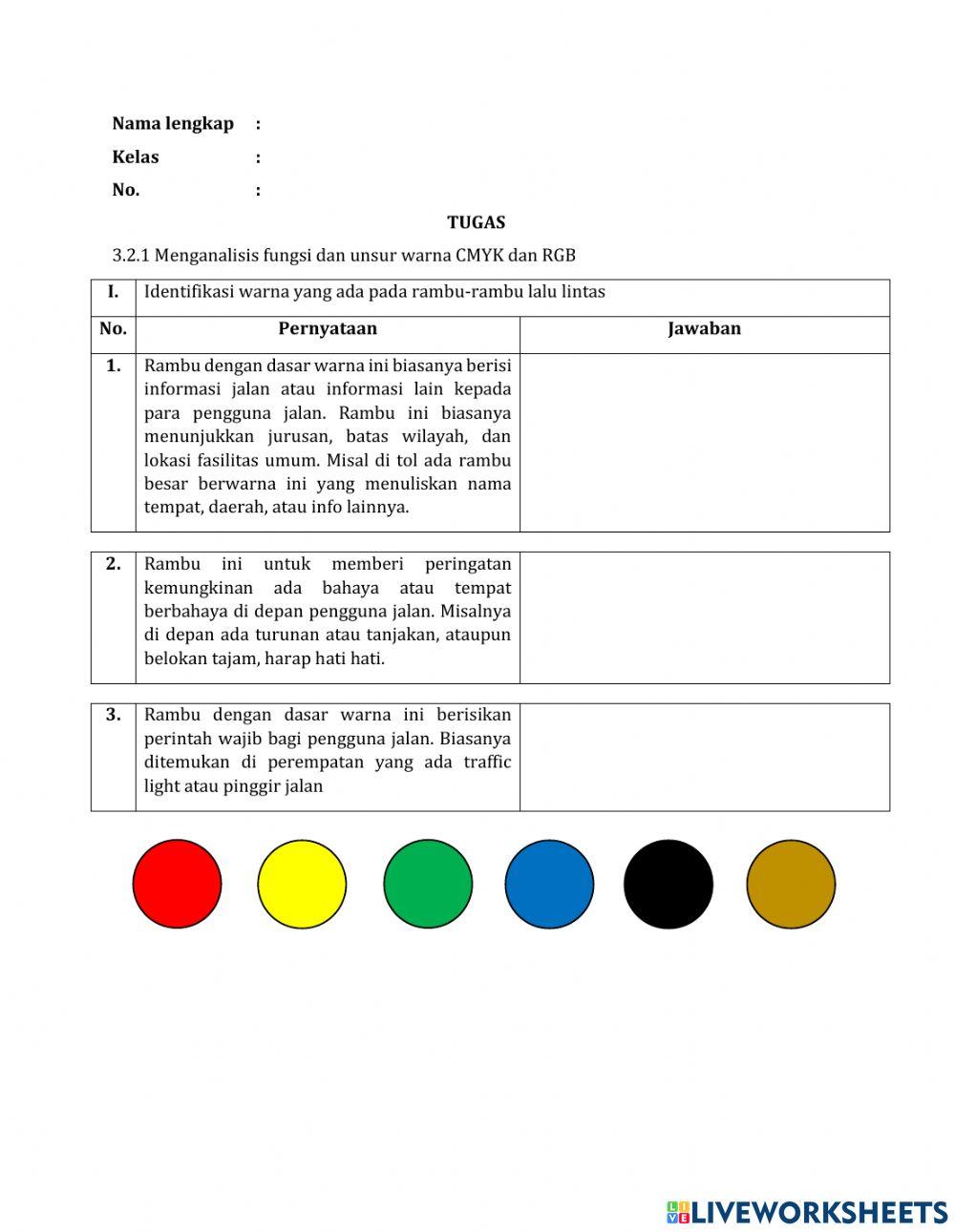 Tugas Fungsi dan Unsur Warna 