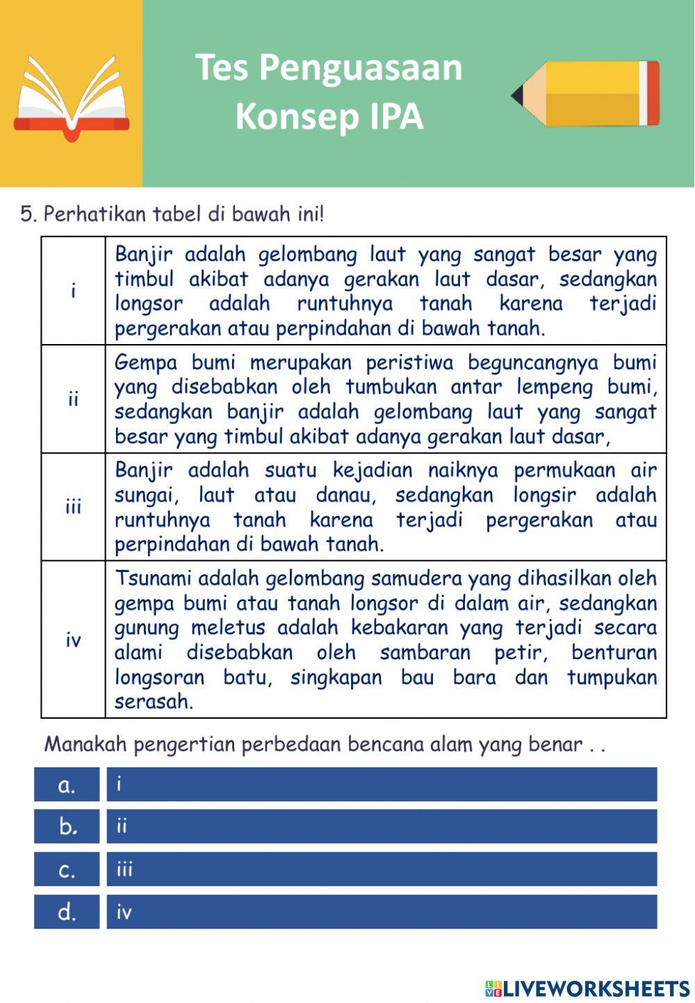 Tes Penguasaan Konsep