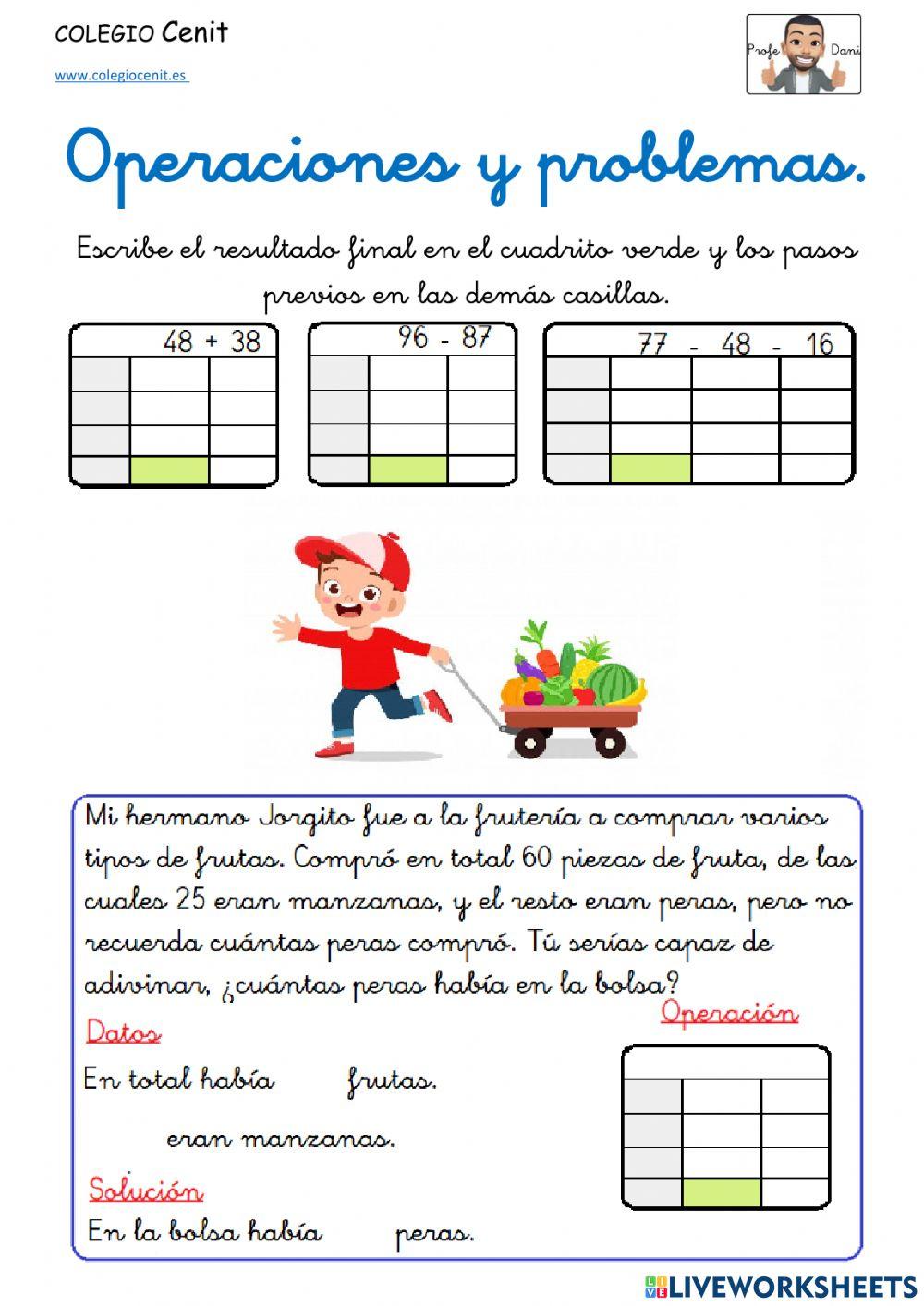 Operaciones y problema con llevadas