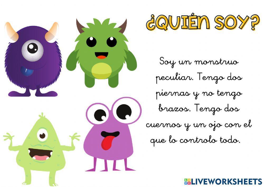 Comprensión lectora monstruos