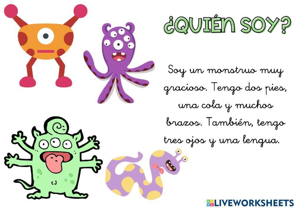 Comprensión lectora monstruos