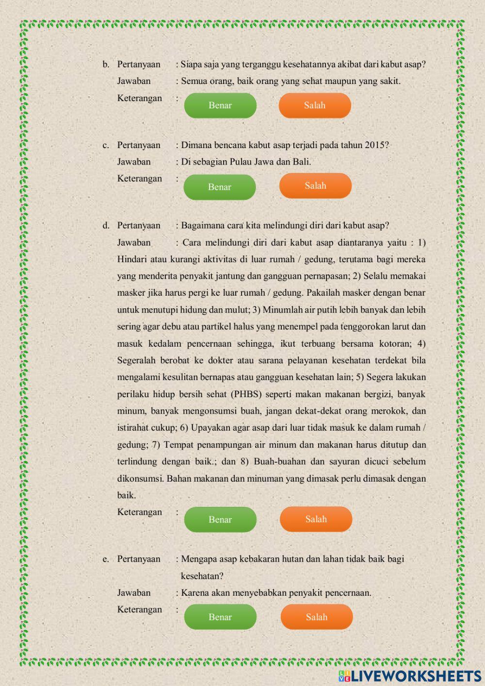 LKPD Kelas 5 Tema 2 Udara Bersih bagi Kesehatan Subtema 3 Pembelajaran 1