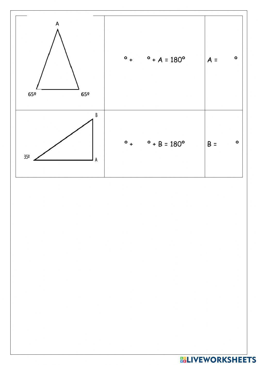 Angles in a triangle Angles in a triangle