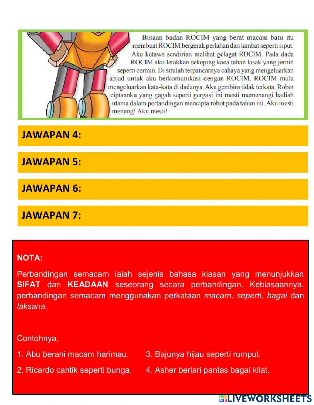 Latihan perbandingan semcam dan kata adjektif
