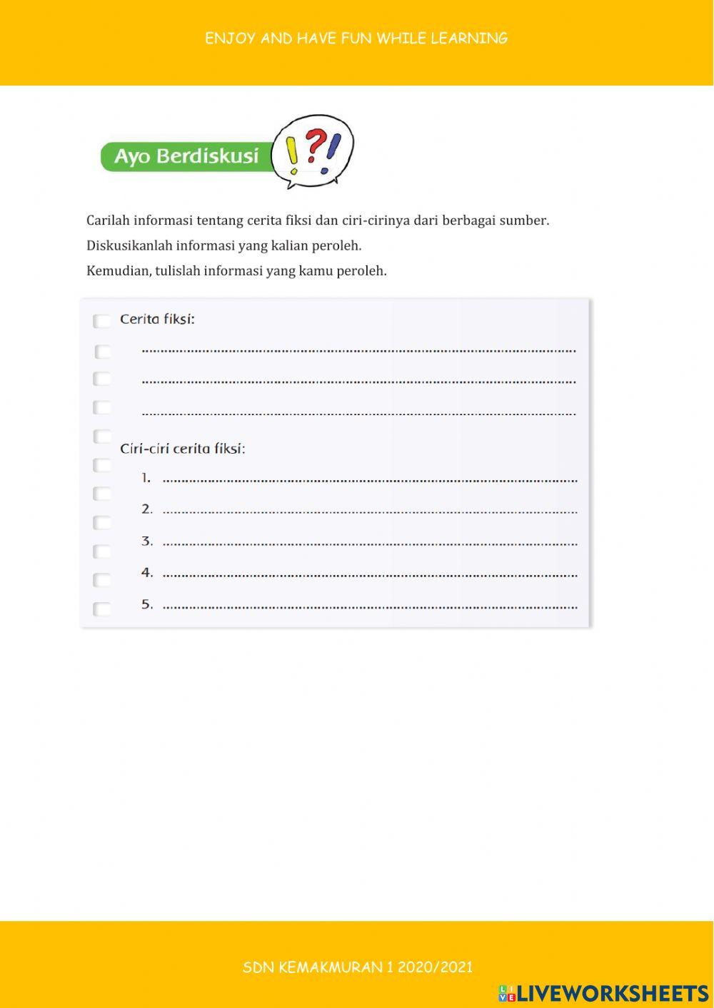 LKPD Kelas 4 Tema 8 Subtema 1 Pembelajaran 1 Lingkungan Tempat Tinggalku