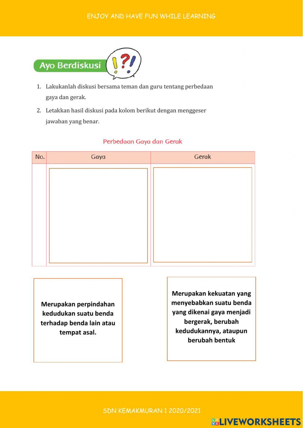 LKPD Kelas 4 Tema 8 Subtema 1 Pembelajaran 1 Lingkungan Tempat Tinggalku