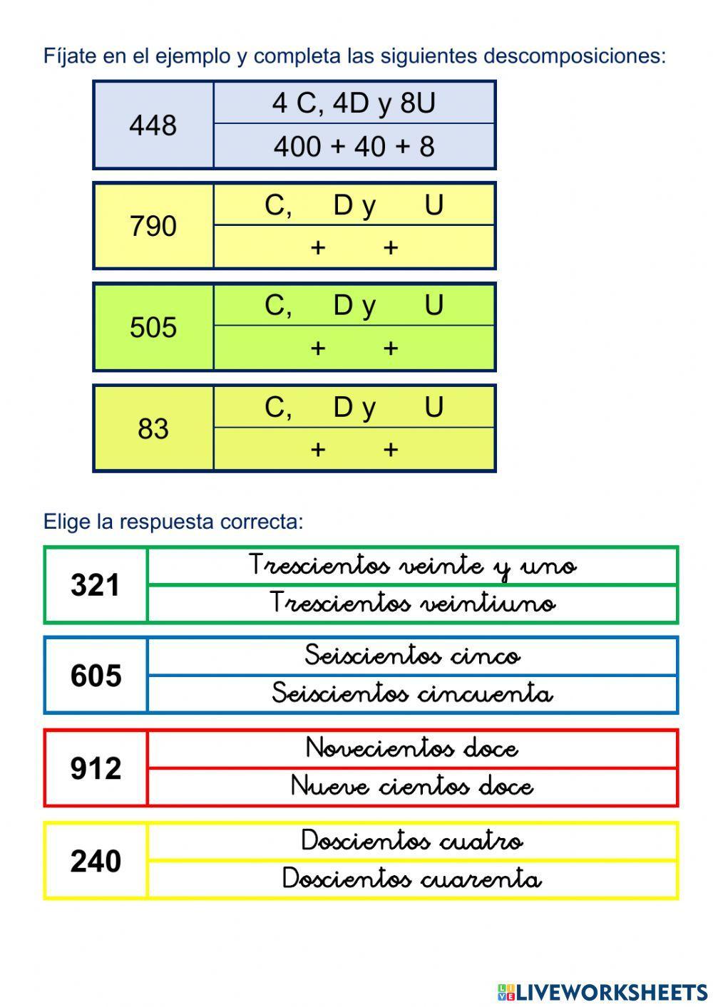 MATE 2º Números hasta el 999 - I.