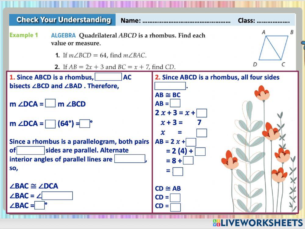 Rhombi and Squares 2312 Math Teacher Live