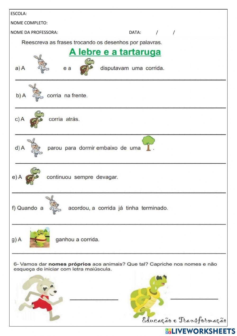 A lebre e a tartaruga