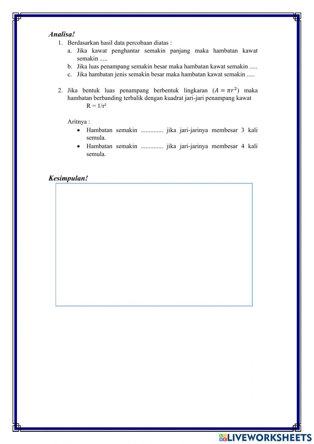 Hambatan Kawat Penghantar