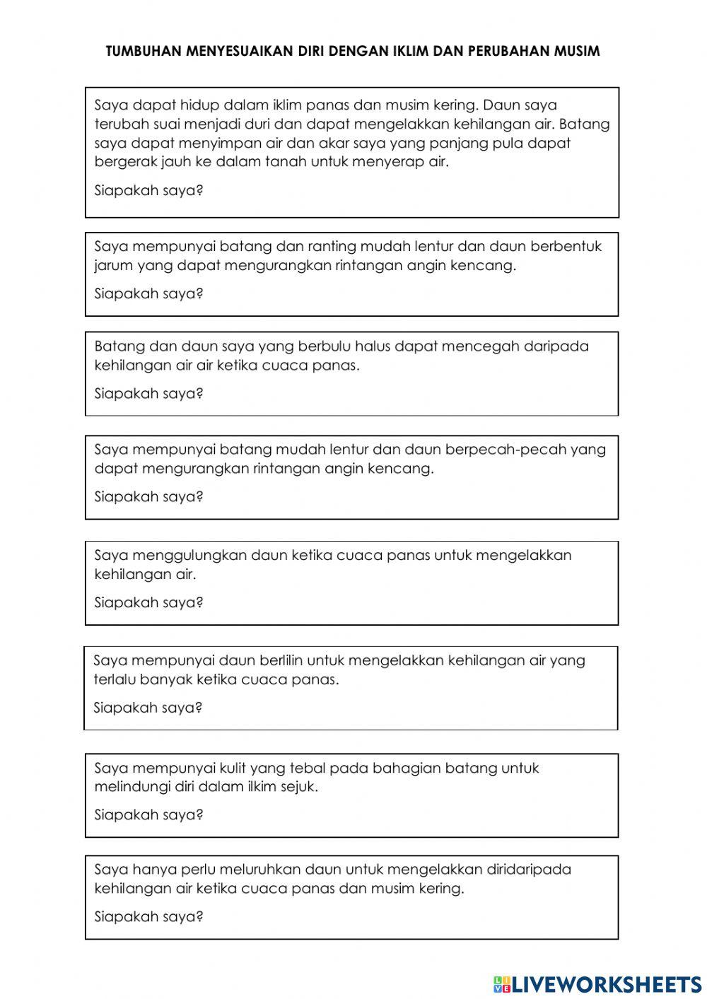 Sains tahun 5 tumbuhan