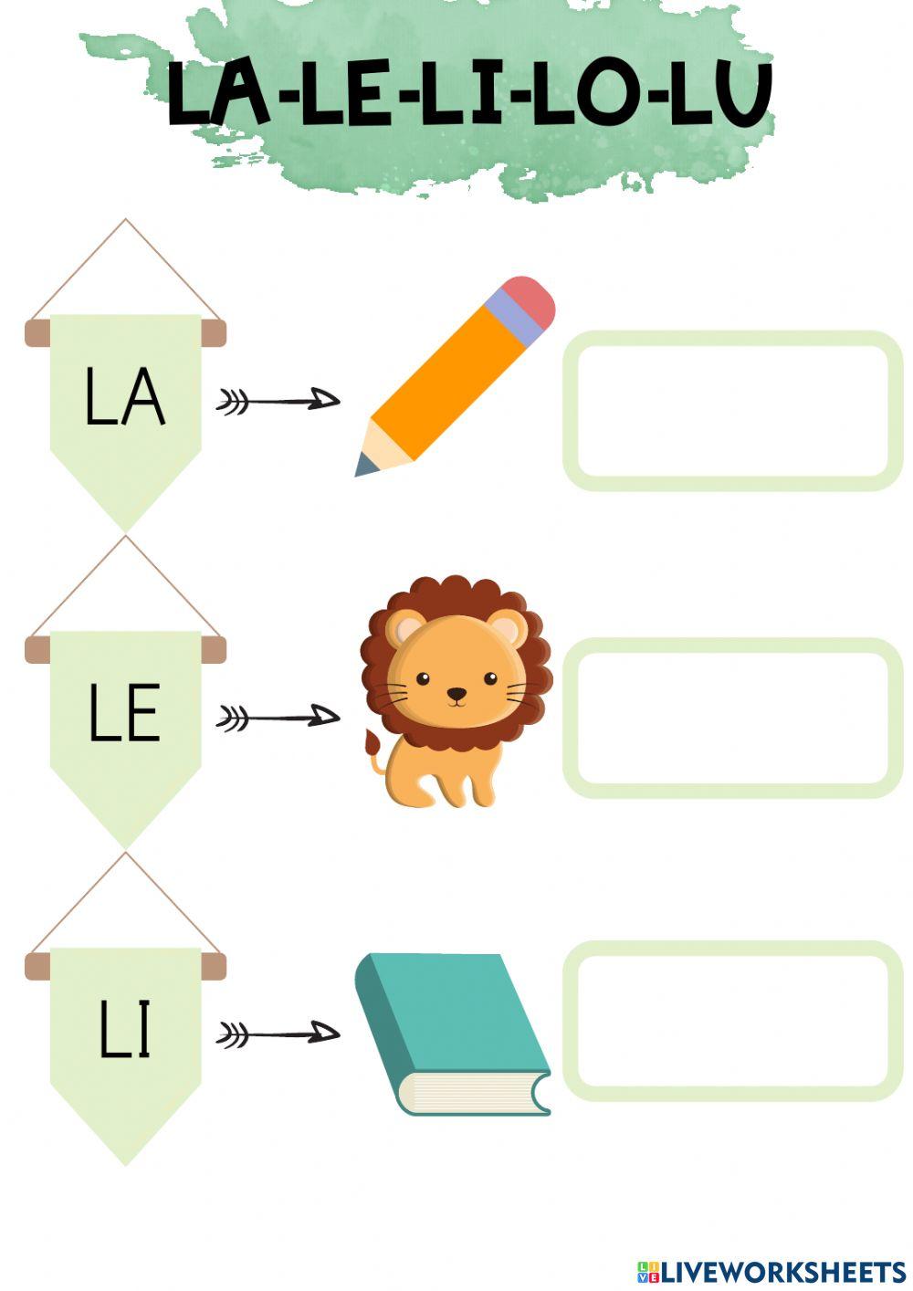 Sílabas letra L