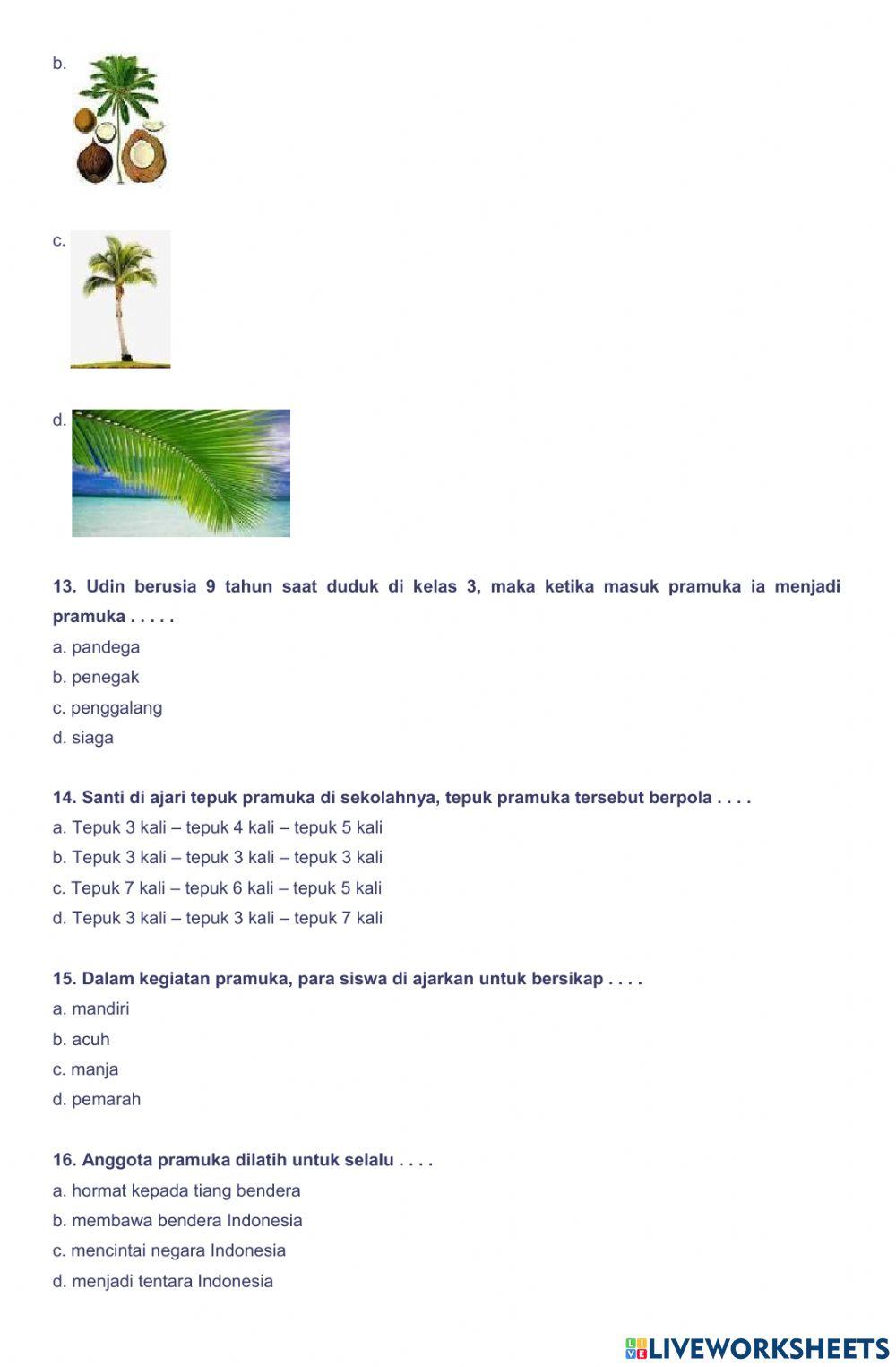 Ulangan harian tema 8 subtema 1 kelas 3