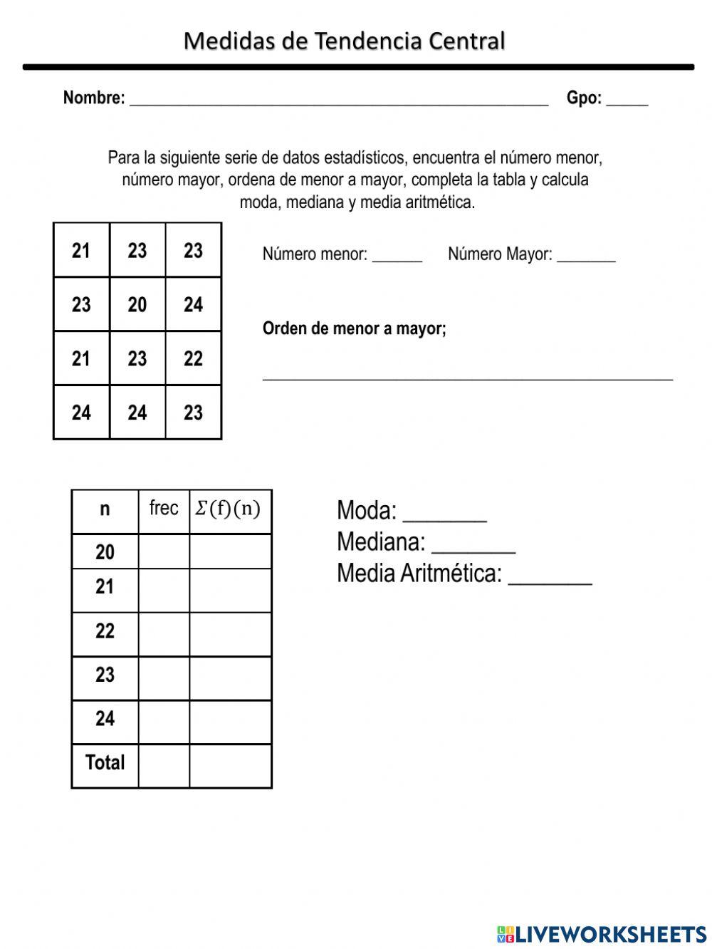 Medidas de tendencia central