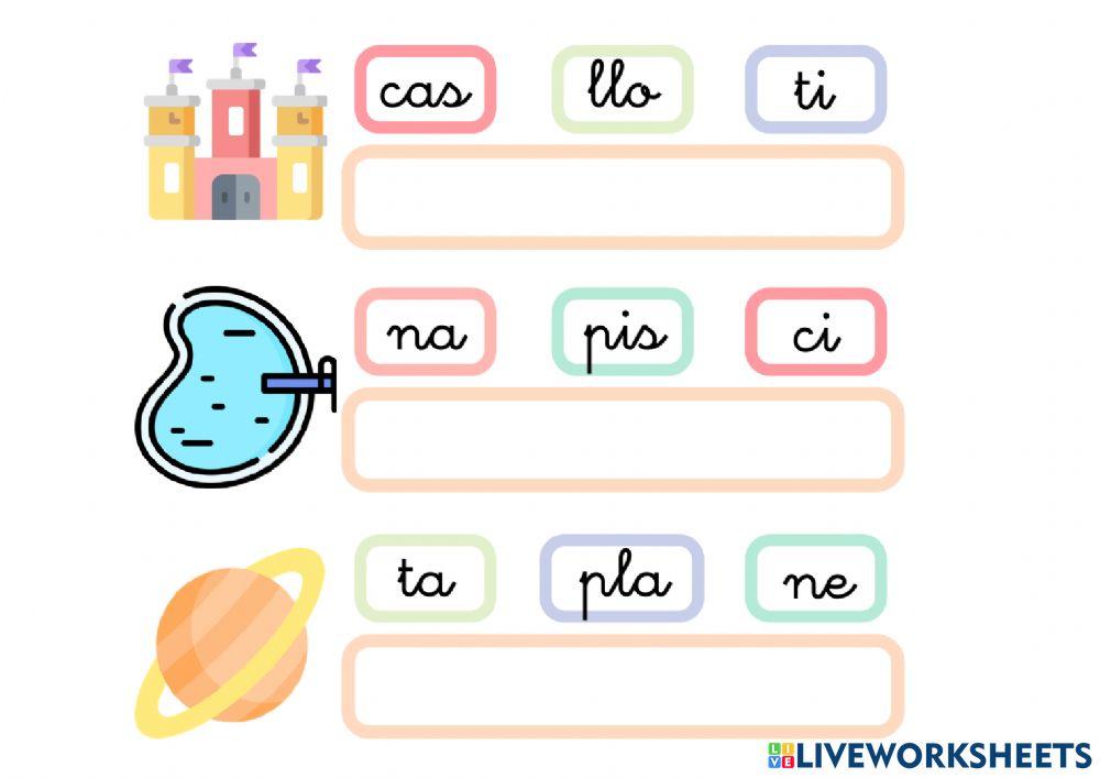 Formamos palabras con sílabas