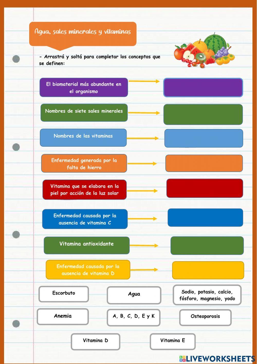 Sales minerales y vitaminas