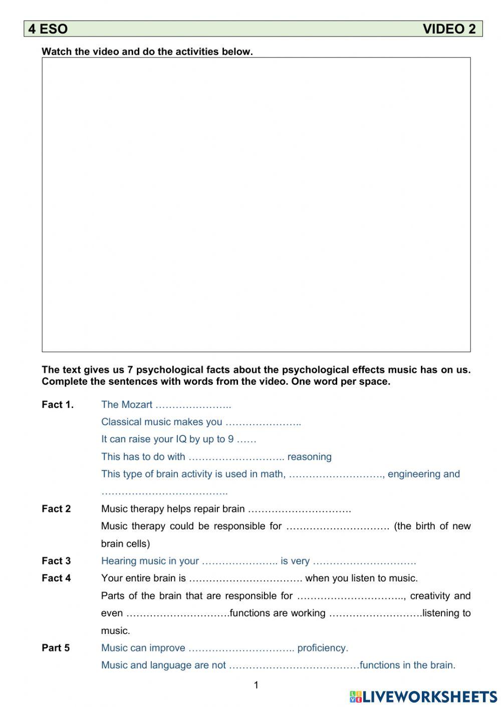 Video Effects of Music