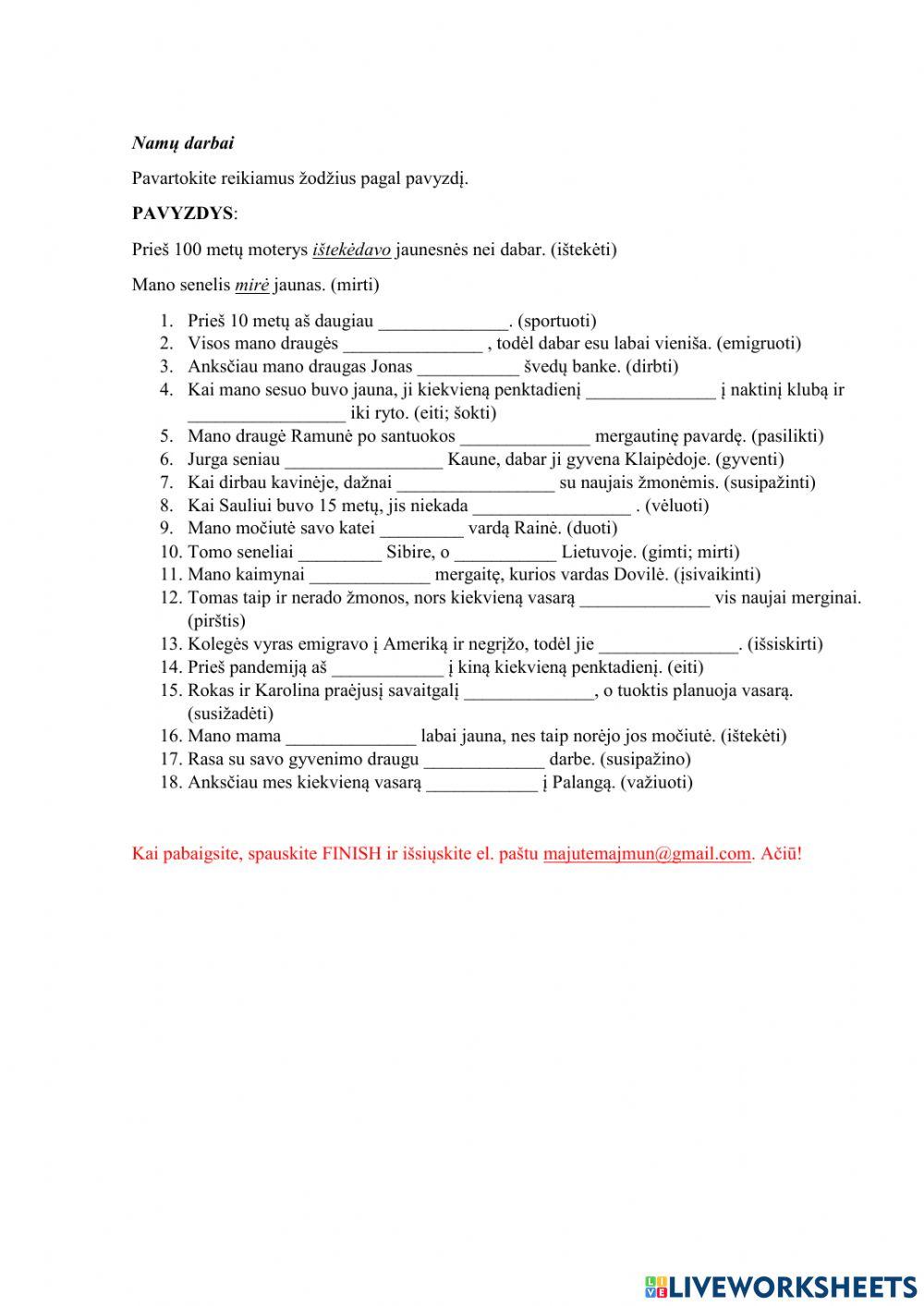 Lietuvių k. būtasis dažninis - kartinis