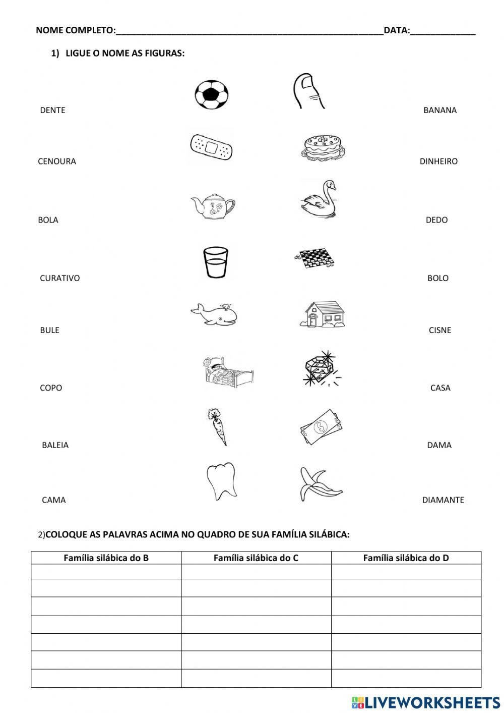 Atividades com as Famílias Silabicas do BCD