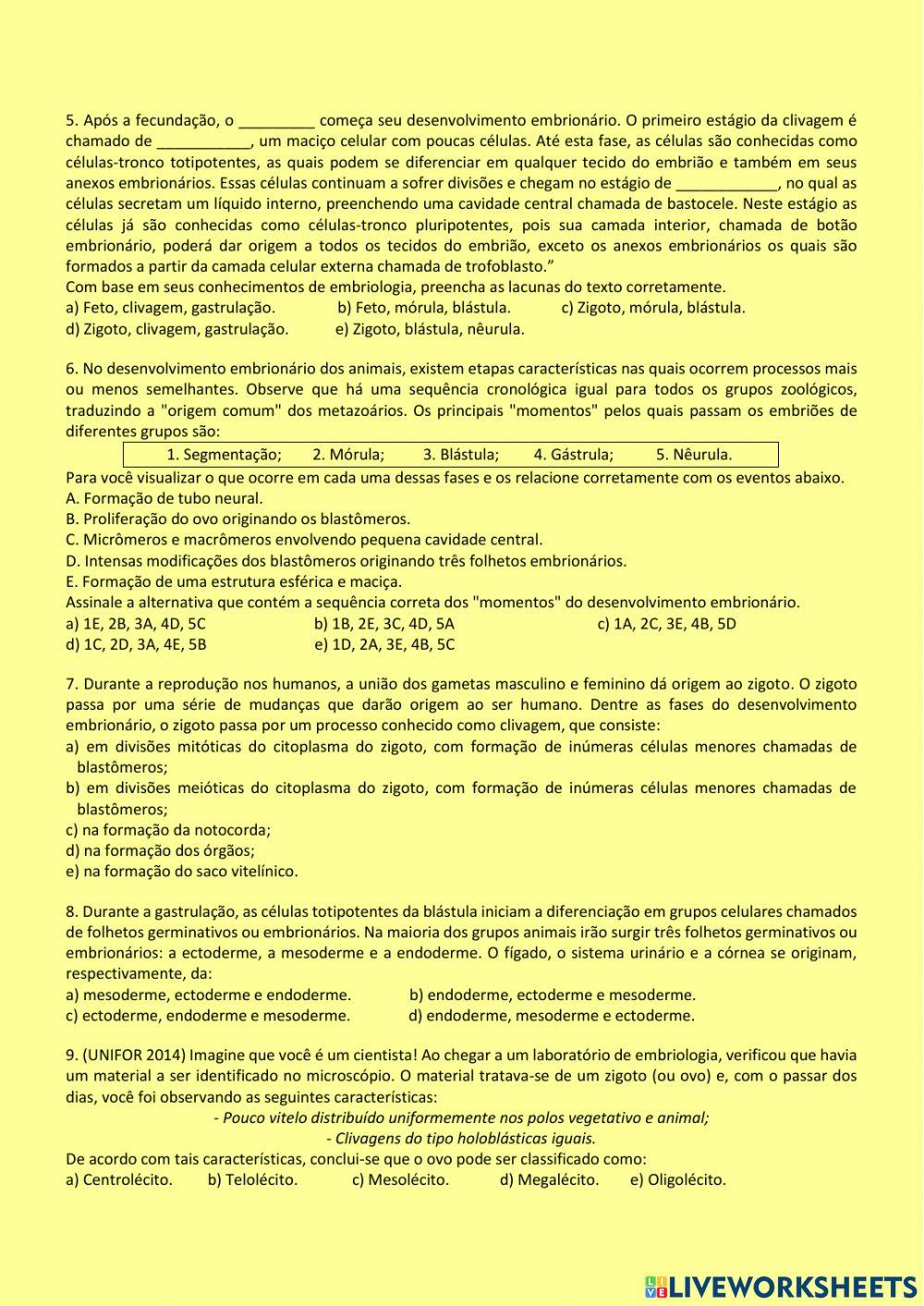 Desenvolvimento embrionário