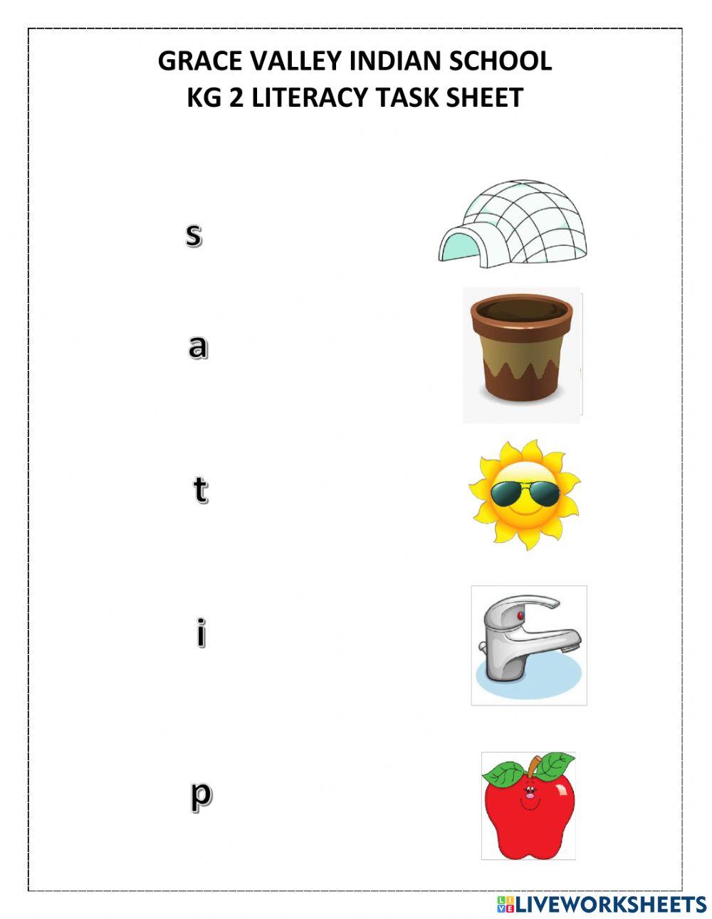 Letter and pictures worksheet | Live Worksheets