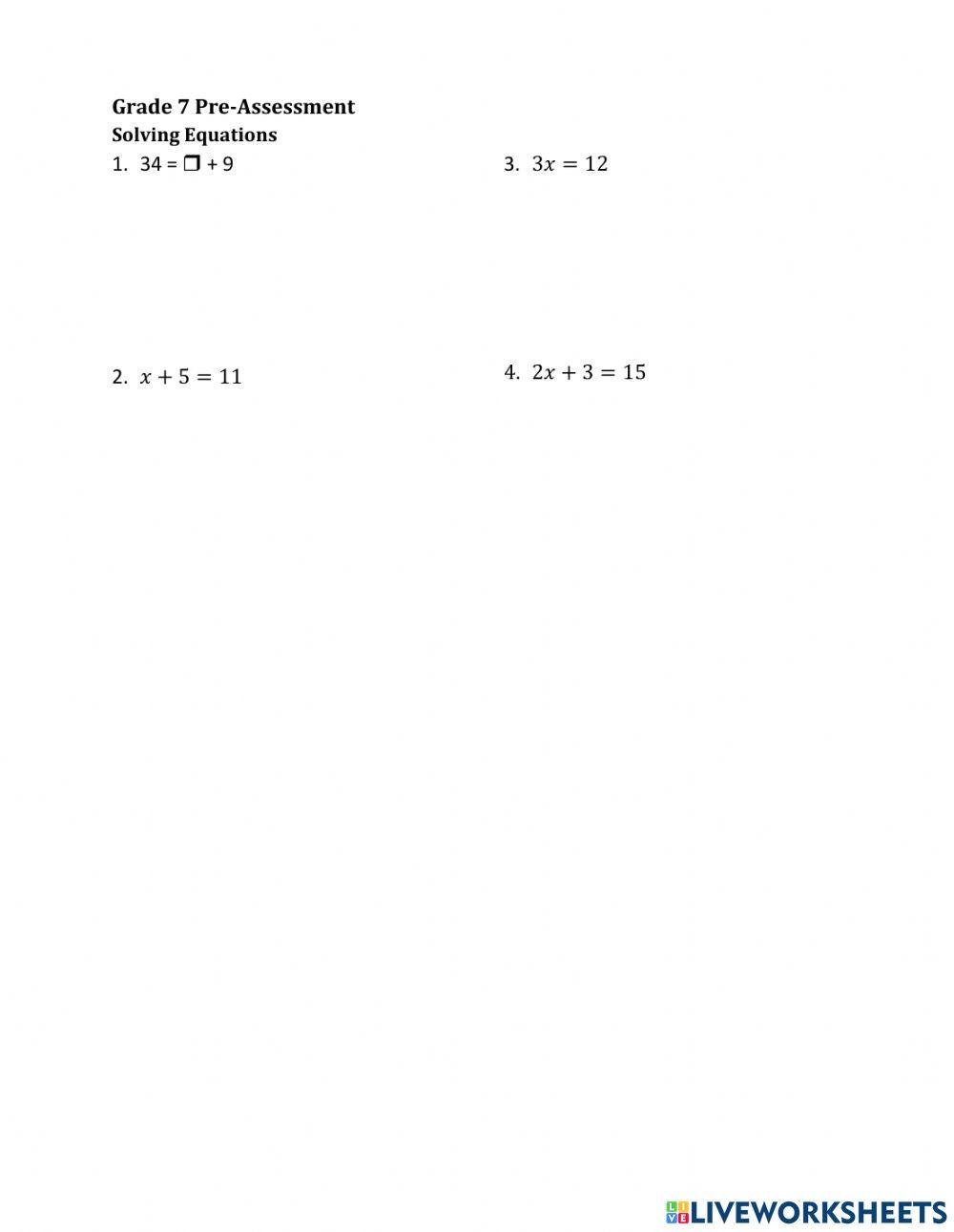 Grade 7 math Diagnostic Test - 2