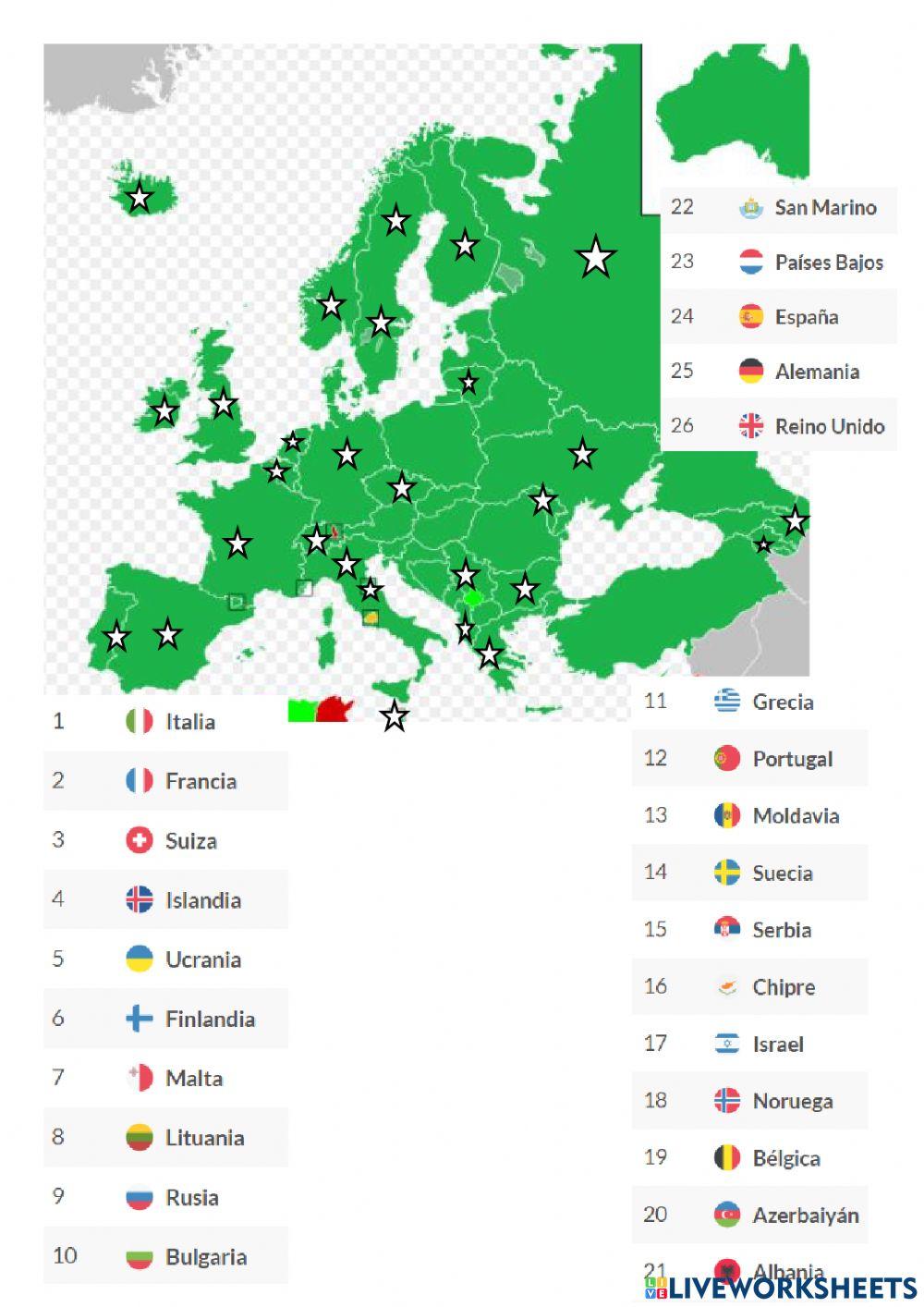 Países de Eurovisión 2021