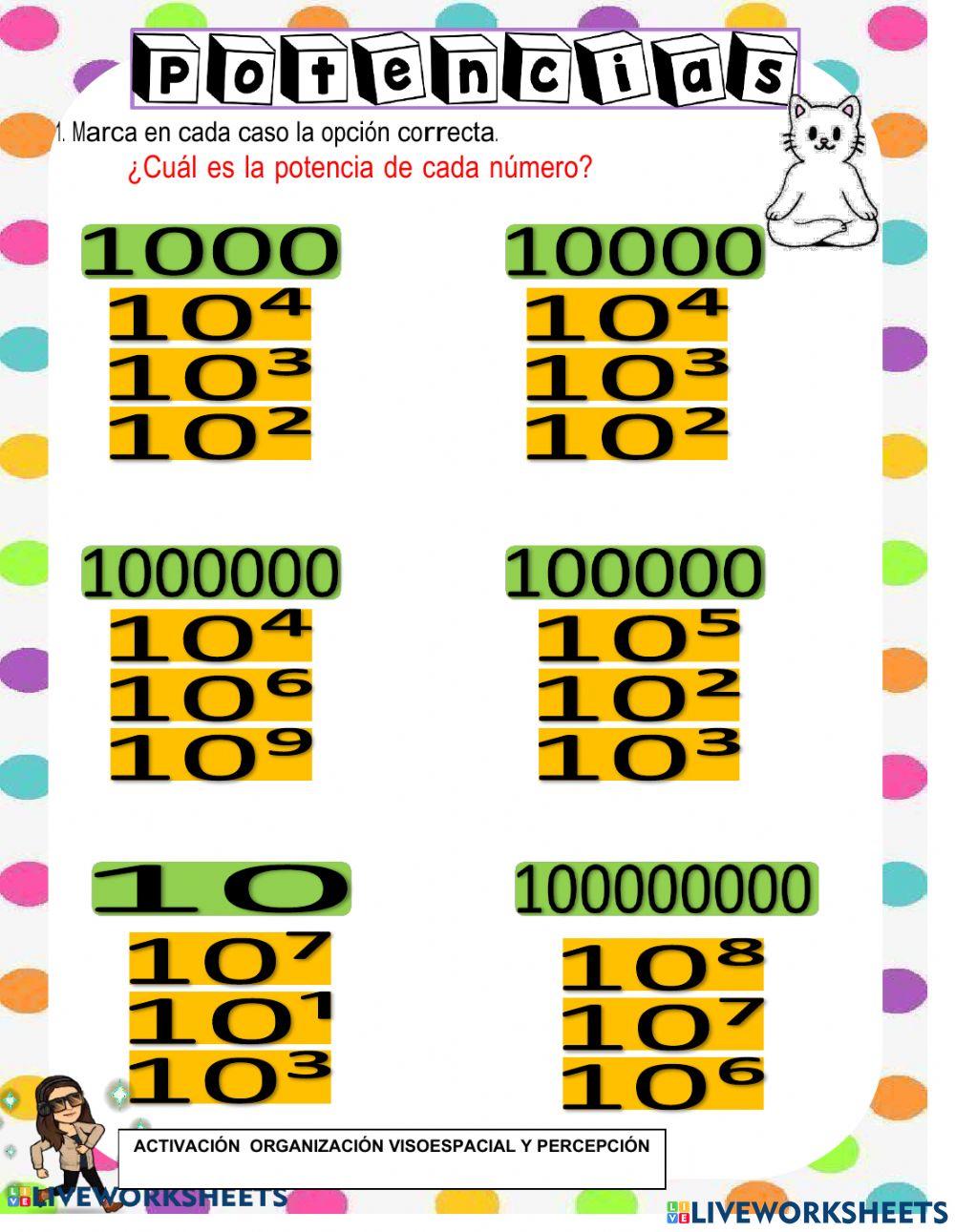 Multiplicación y división de potencia de 10