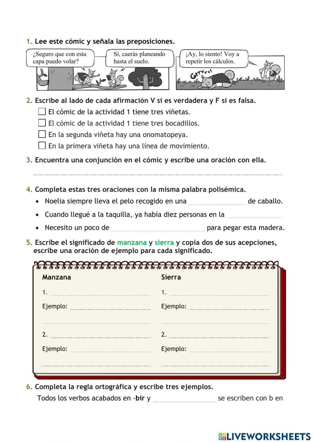 Repasa y Comprueba lo aprendido Tema 11 Lengua 4º