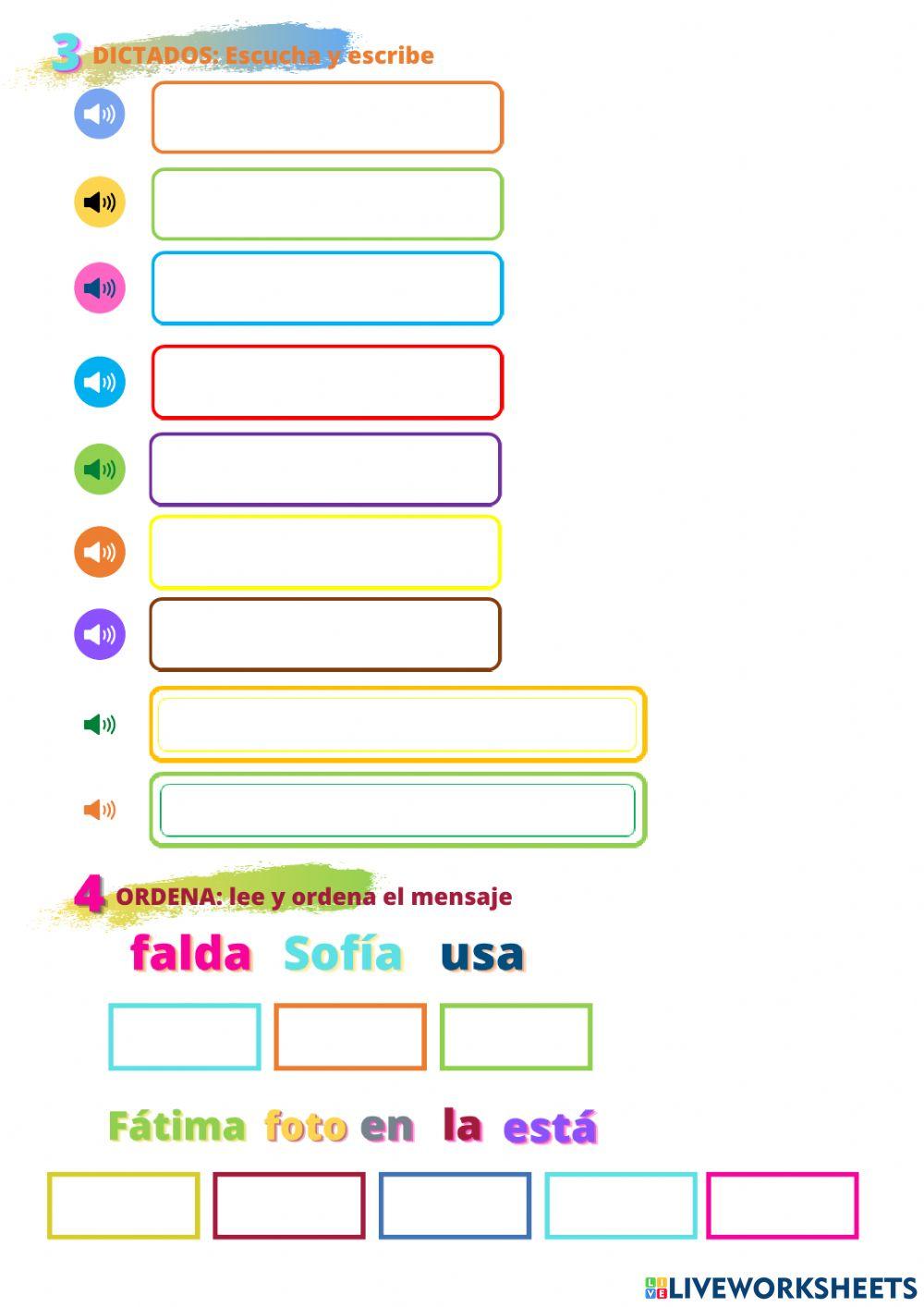 Ejercicios con la consofante f