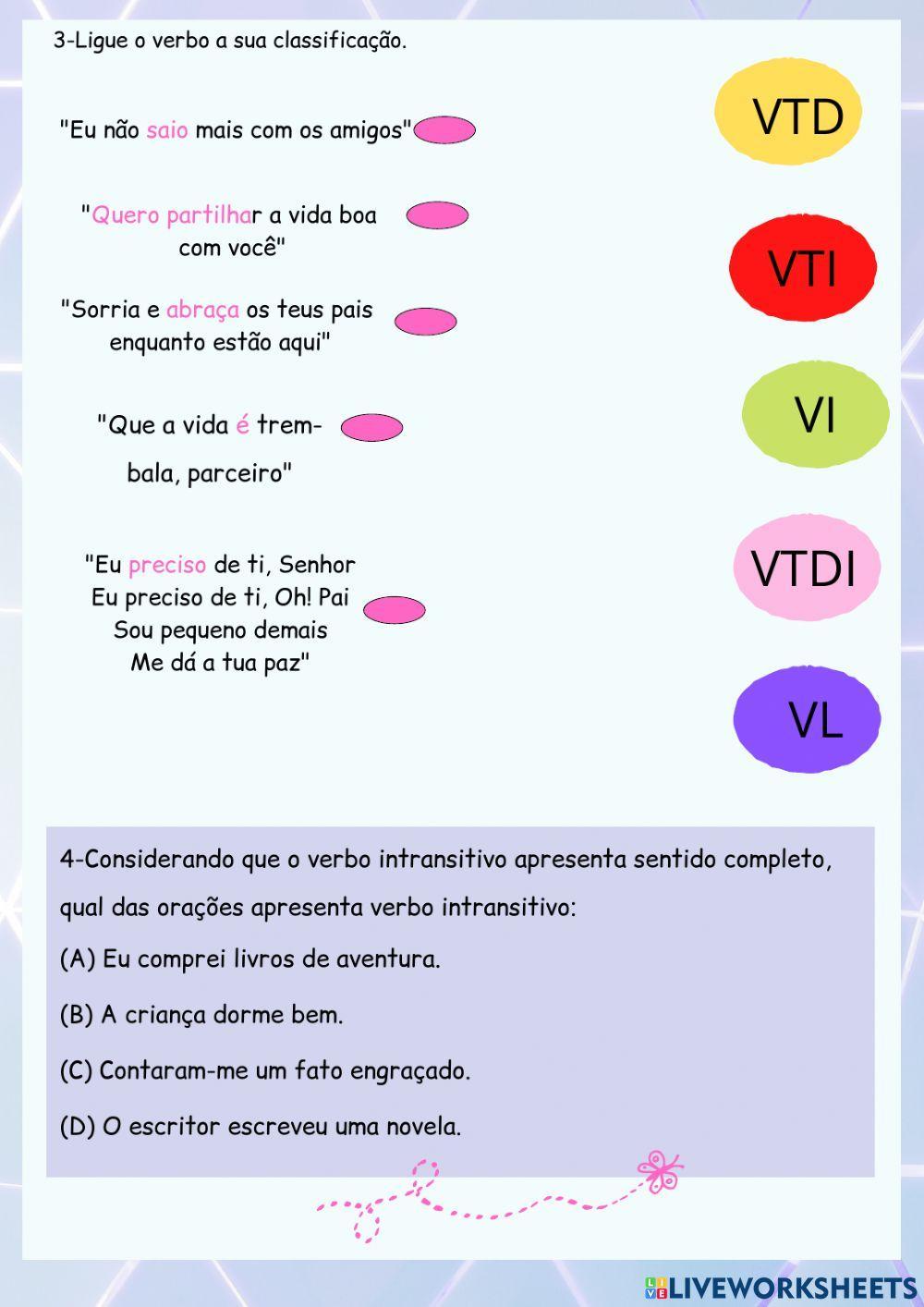 Transitividade verbal - II
