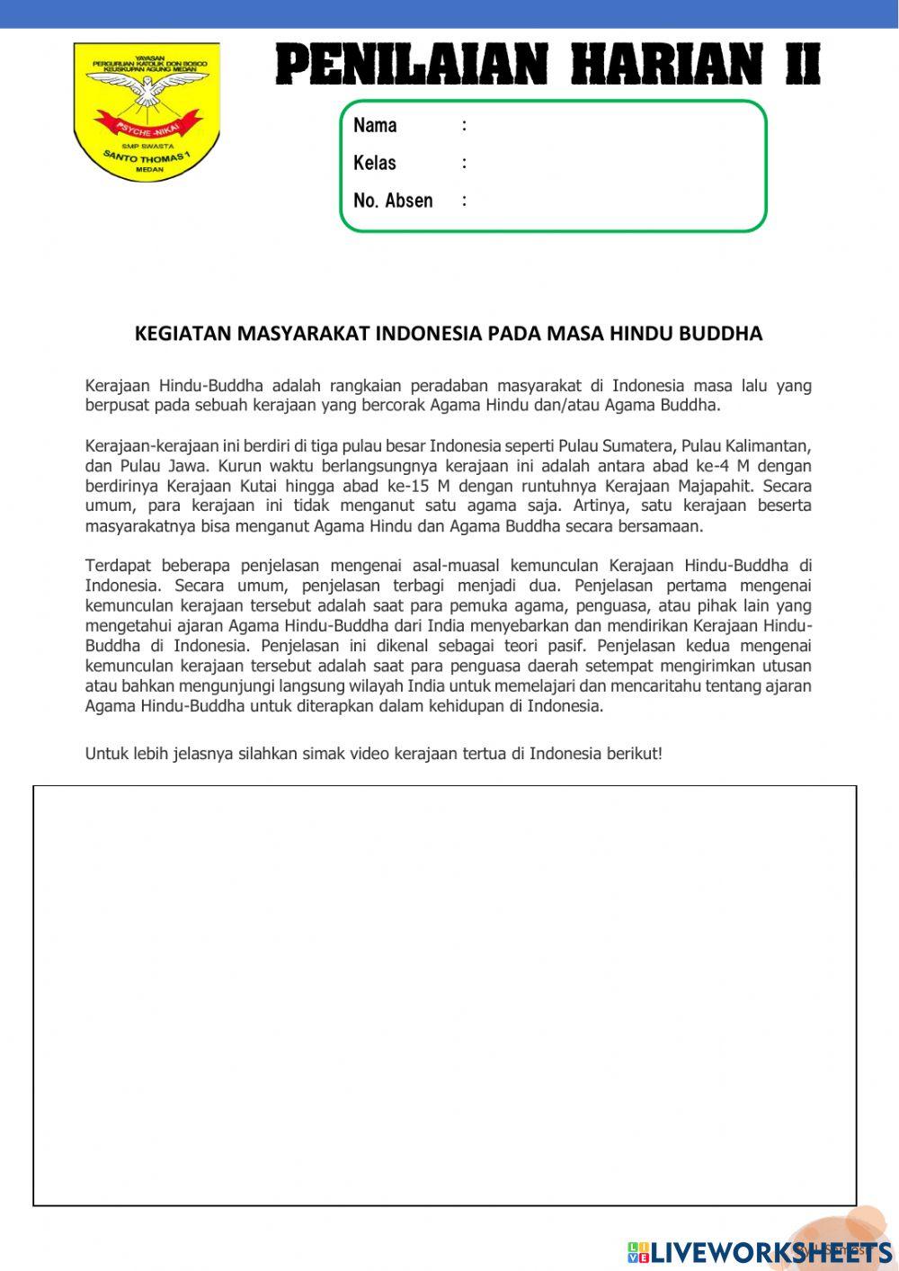 Penilaian Harian 2 Semester Genap