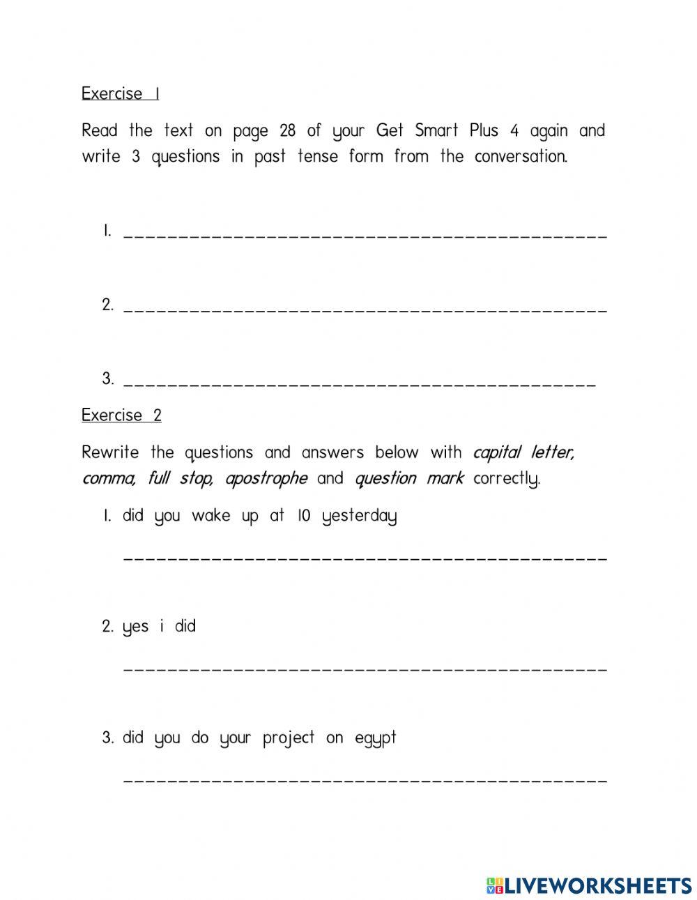 Questions and Answers online pdf activity for Grade 4 | Live Worksheets
