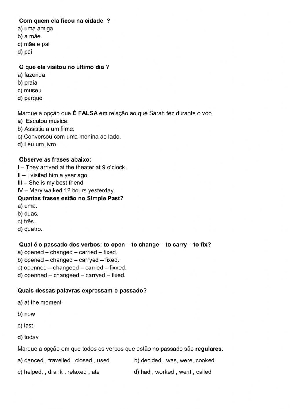 Simple Past- Regular verbs