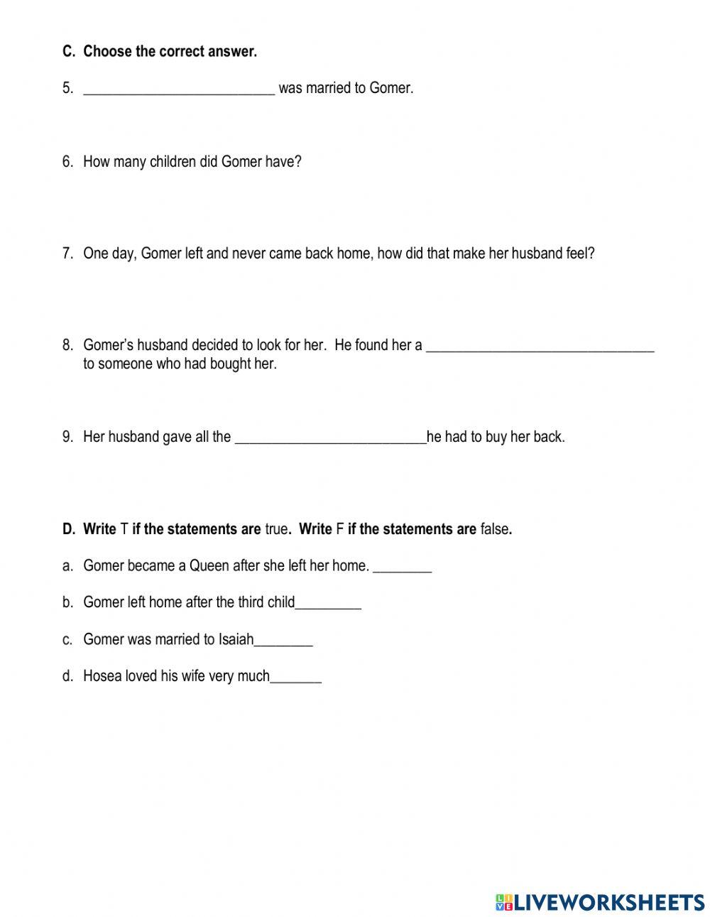 Religious Knowledge- Review (Isaiah and Hosea)