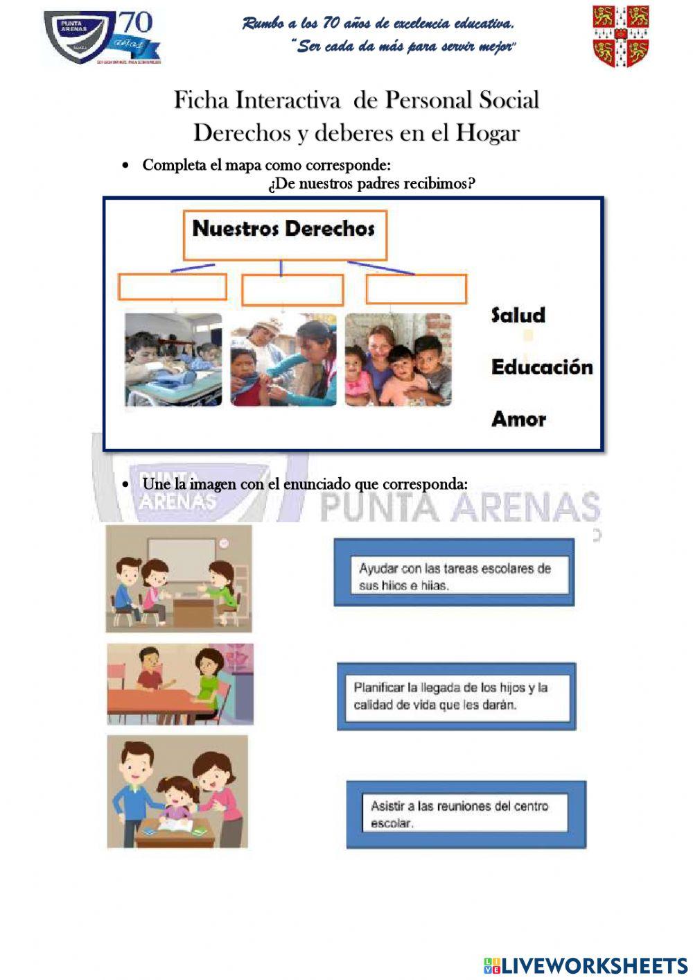 Personal Social: deberes y derechos de los miembros de la familia