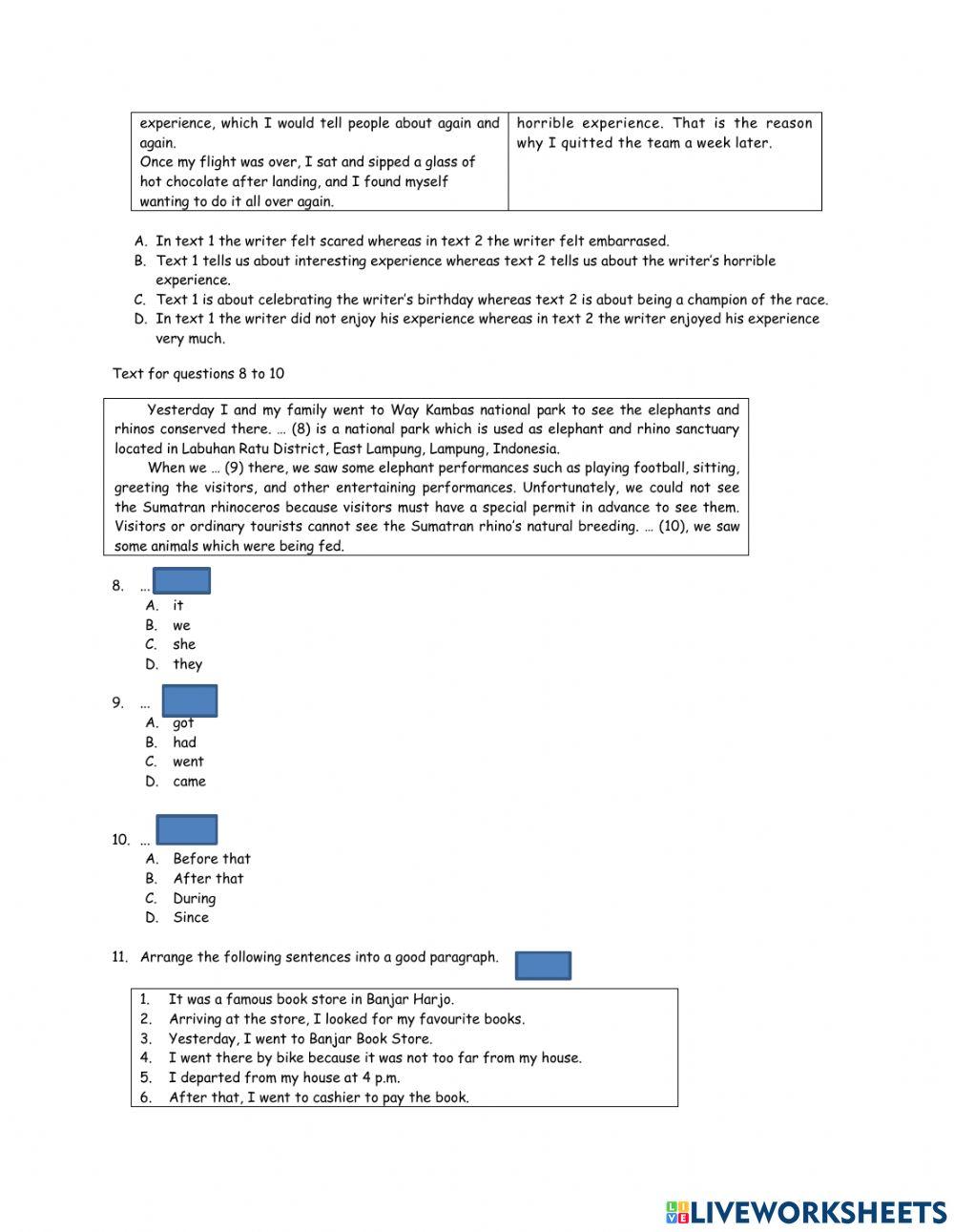 PAT bahasa inggris kelas 8 2020-2021